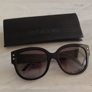 Dior Black Sunglasses with Gold Accents